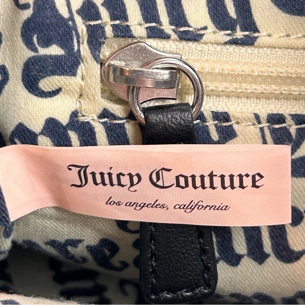 Juicy Couture Y2K Black Floral Velour Shoulder Purse - Picture 12 of 13